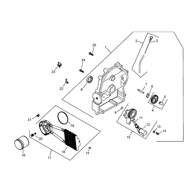 Oil Pan and Lubrication Assembly Kohler CH750-0010