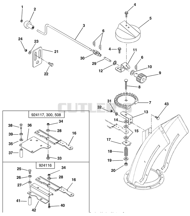 Discharge Chute Crank