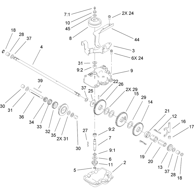 Gear Case Assembly No 110-2100