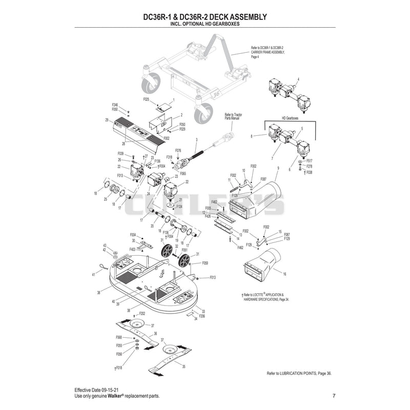 DC36R-1-DC36R-2 Deck Assembly