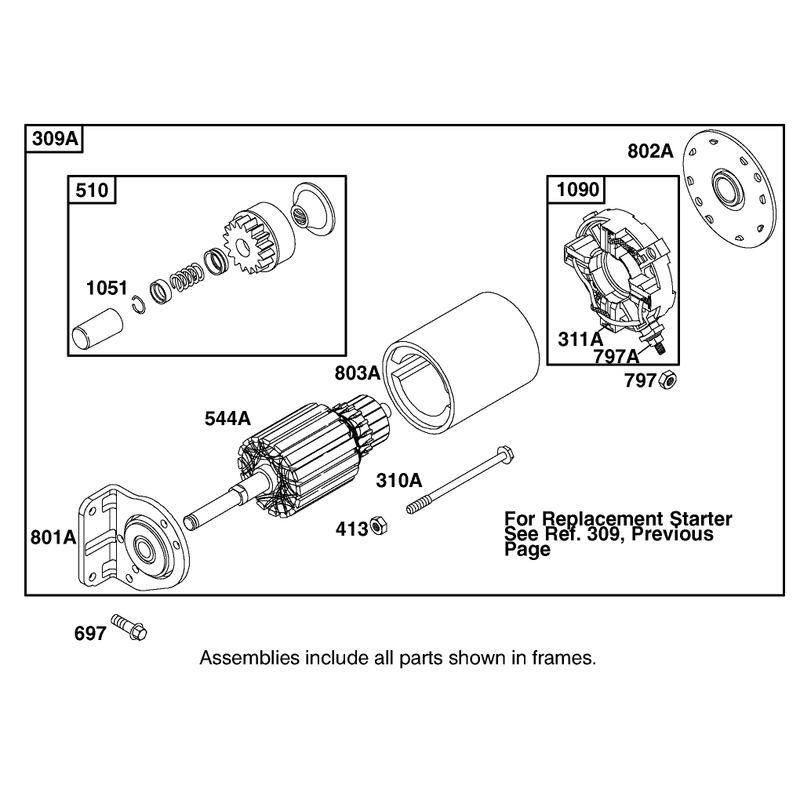 Replacement Starter Motor Assembly
