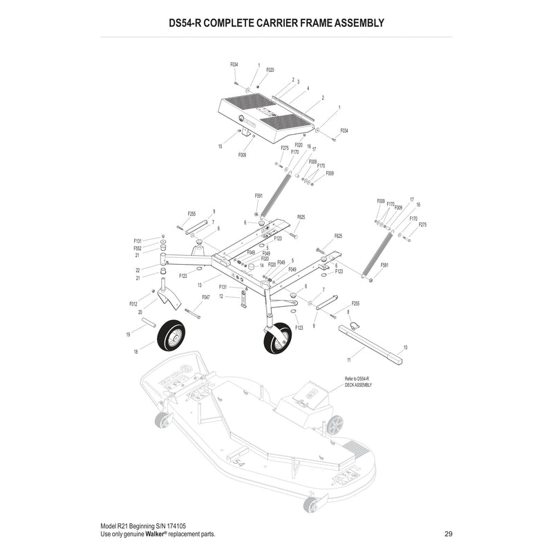 DS54-R COMPLETE CARRIER FRAME ASSEMBLY