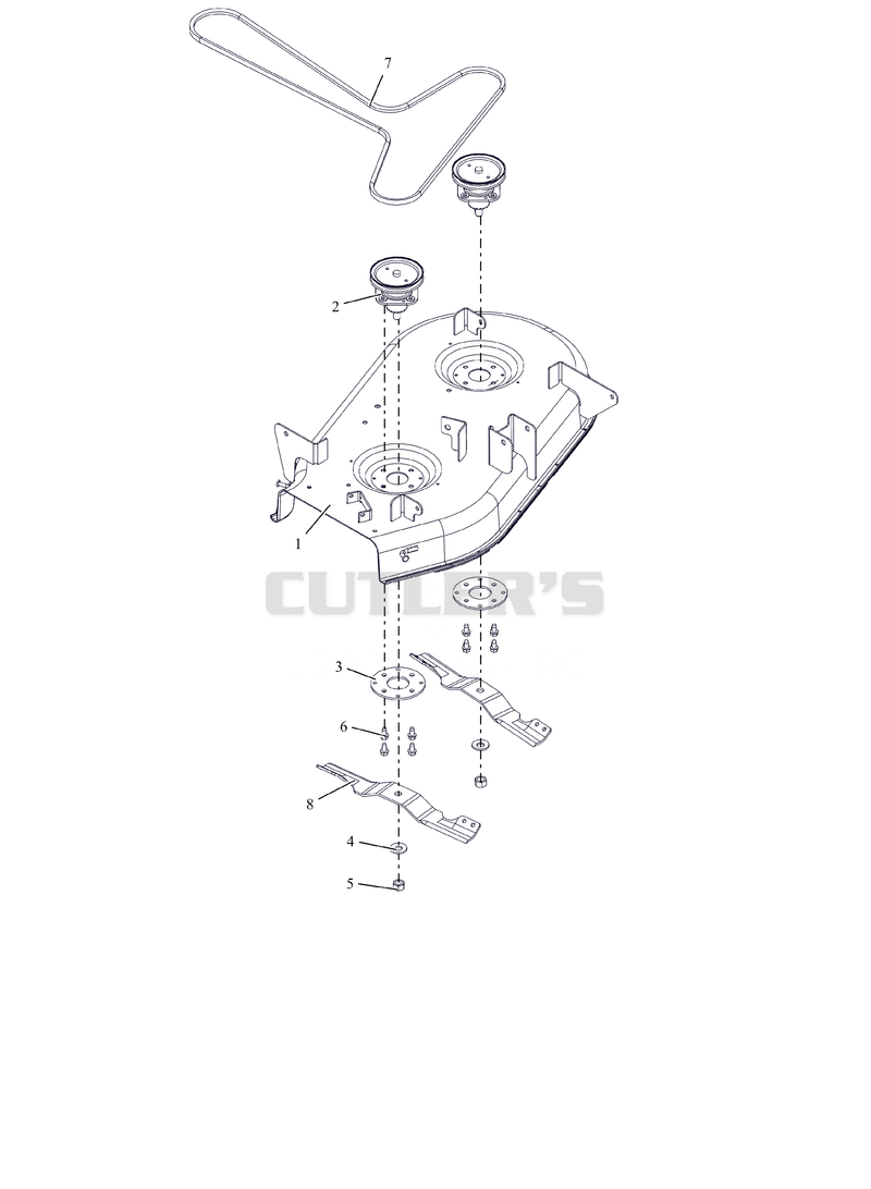 Deck, Belt, Blades, and Spindles - 34"