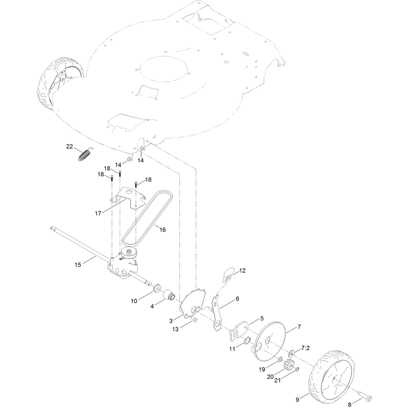 Front Wheel and Height of Cut Assembly
