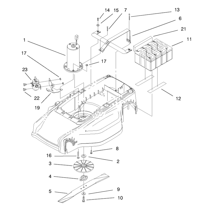 Motor Batteries and Blade Assembly
