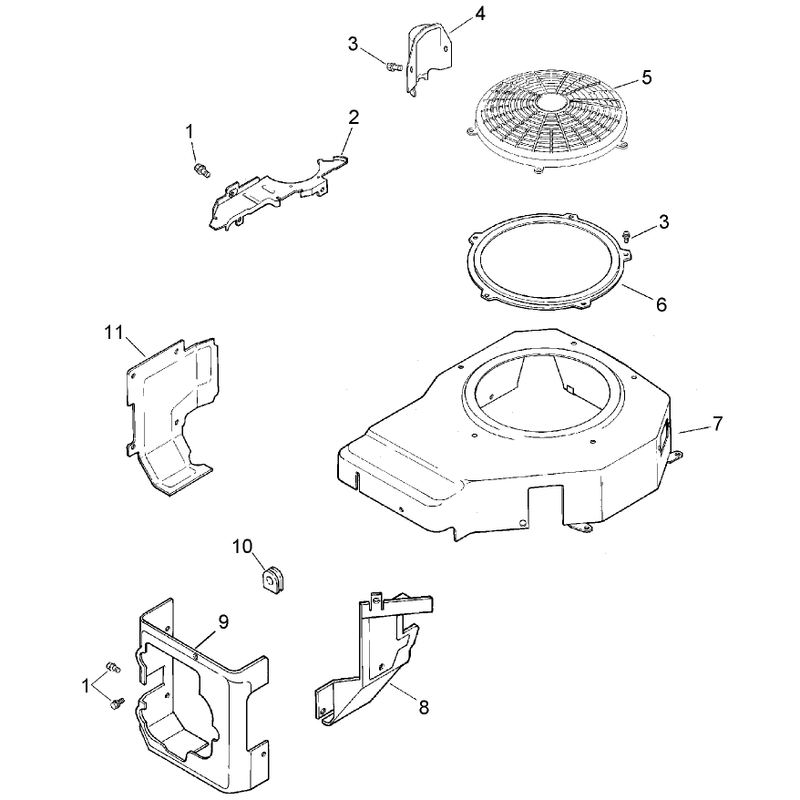Blower Housing and Baffle Assembly Kohler CV493S-27528