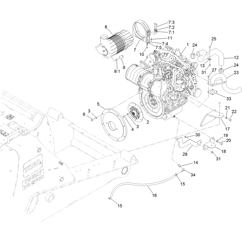Engine and Air Cleaner Assembly