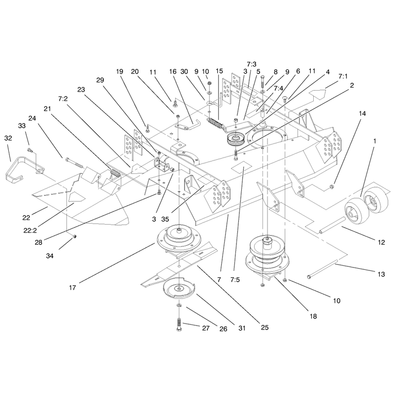 Deck and Pulleys Assembly