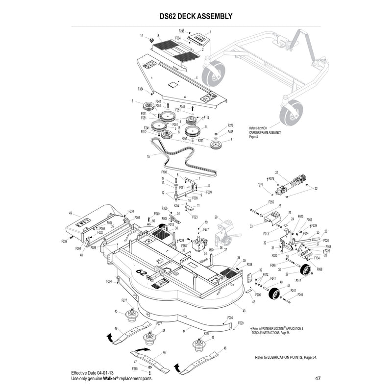 DS62 DECK ASSEMBLY