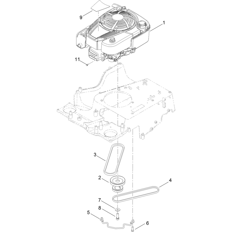 Engine and Pulley Assembly