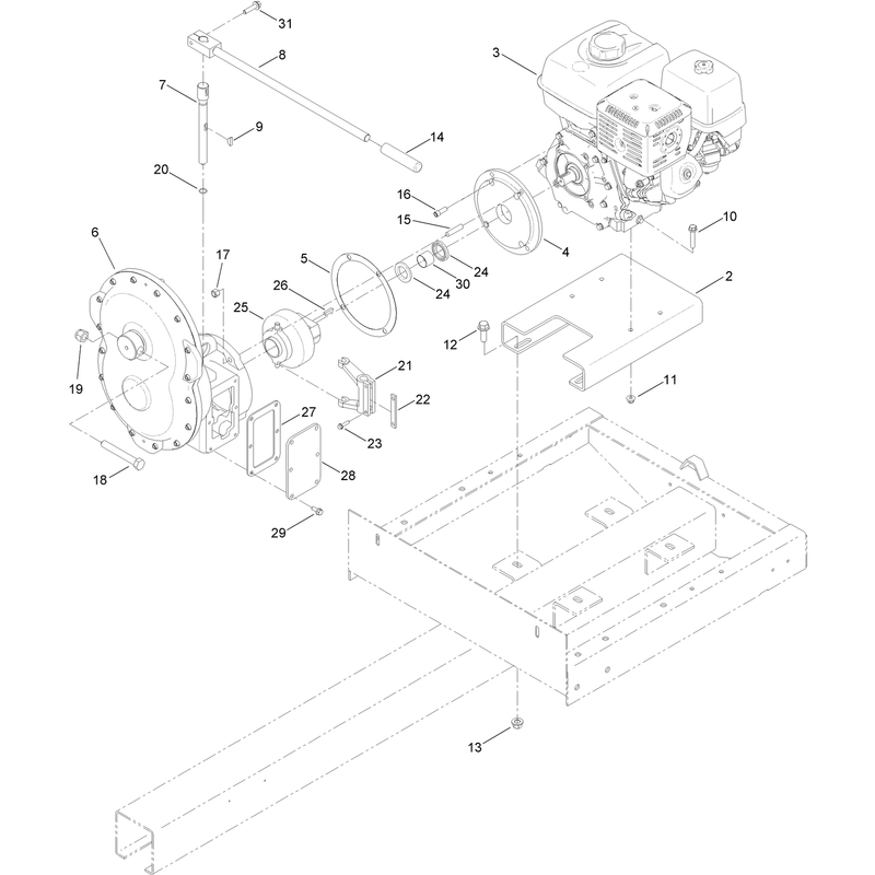 Engine and Gearcase Assembly