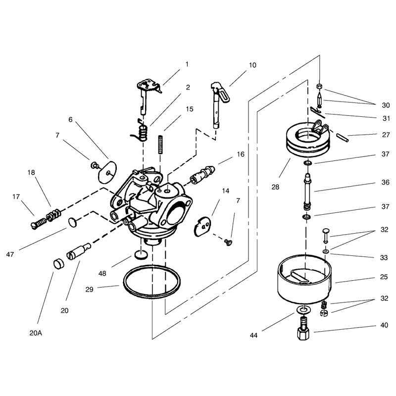 Carburetor No. 640052  Tecumseh HMSK80-155645V (Model No. 38053 Only)