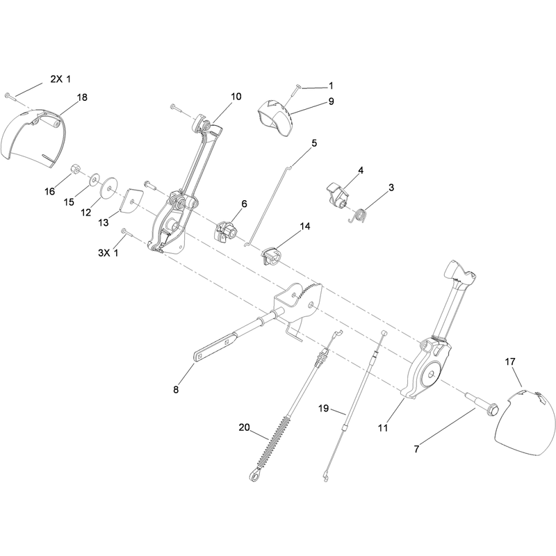Chute Control Lever Assembly