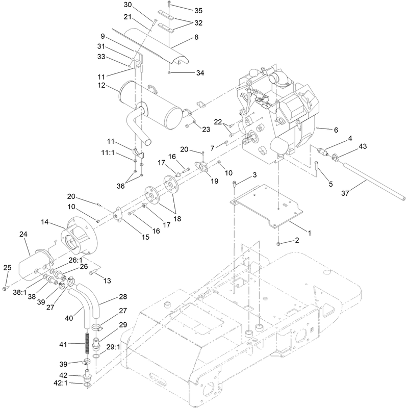 Engine and Hydraulic Pump Assembly