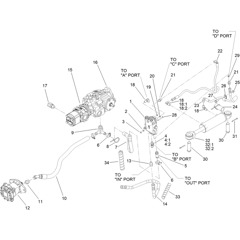 Steering Valve Plumbing Assembly