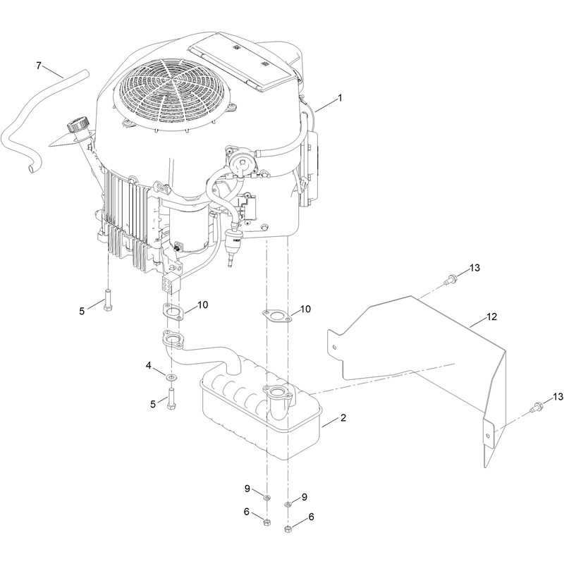 Engine and Muffler Assembly