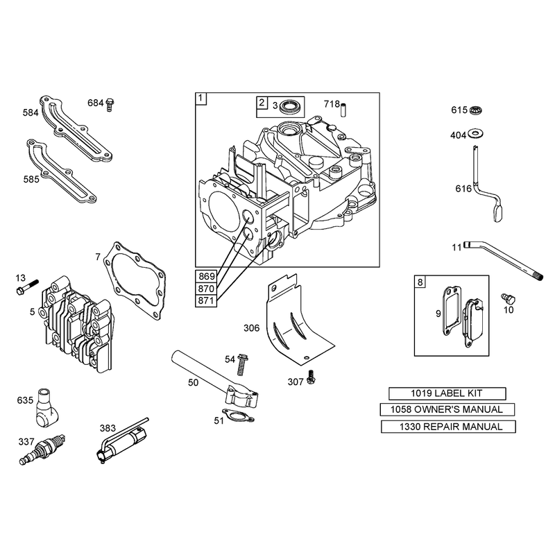 Cylinder Assembly Briggs and Stratton 125K02-0194-E1