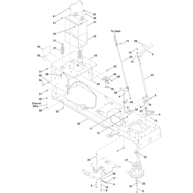 Frame Battery and Manual PTO Assembly