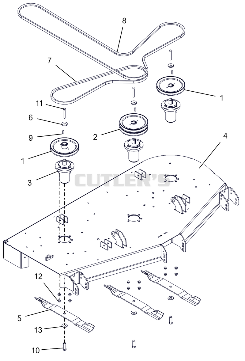 Deck, Belts, Blades And Spindles - 60"