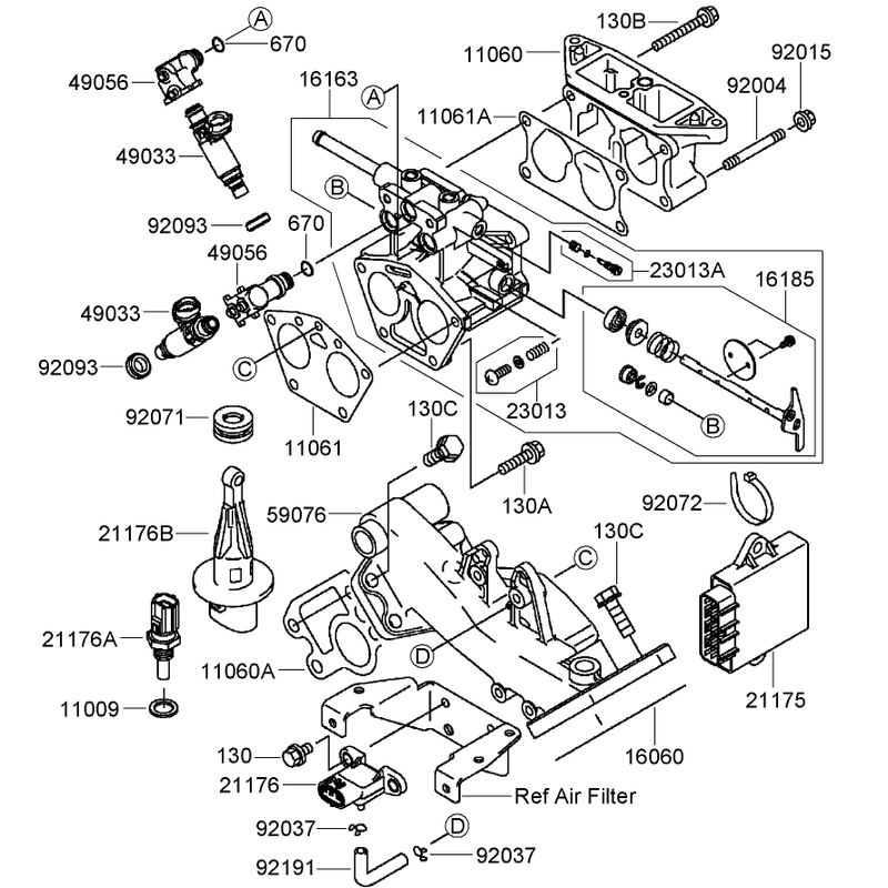 Throttle Assembly Kawasaki FD791D-AS07