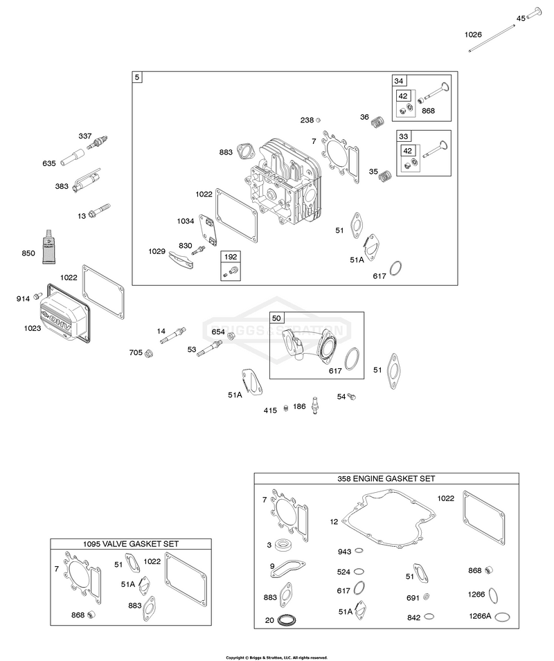 Cylinder Head, Gasket Set - Engine, Gasket Set - Valve, Intake Manifold, Valves