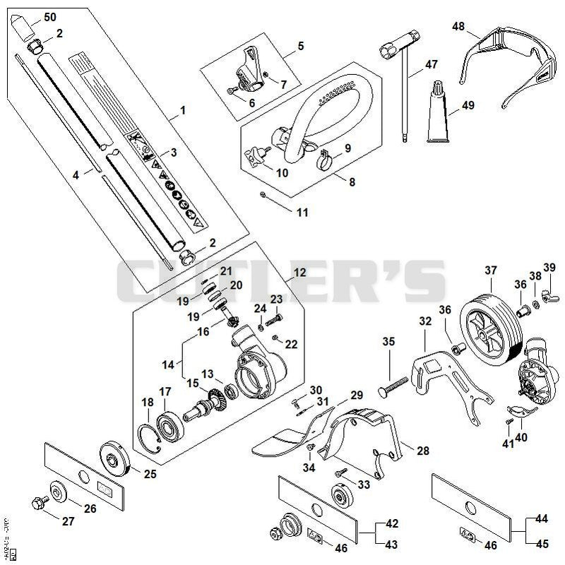Drive tube assembly, Gear head, Deflector