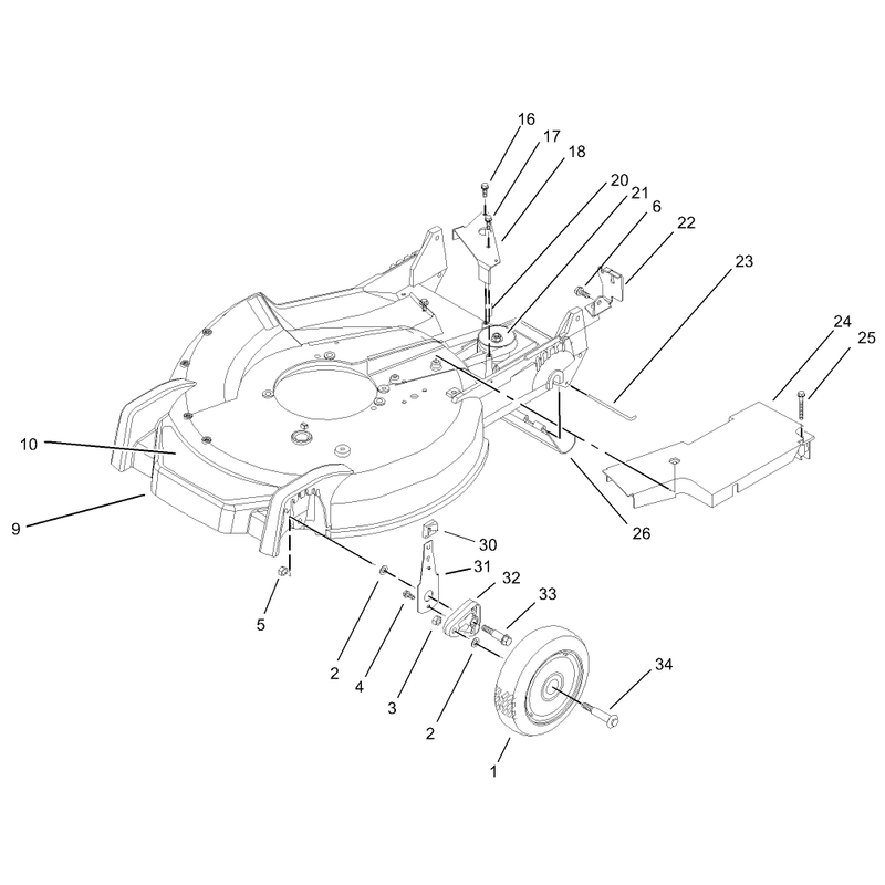 Housing Handle Bracket and Wheel Assembly