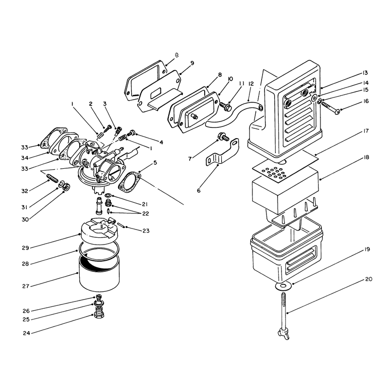 Air Cleaner and Carburetor Assembly