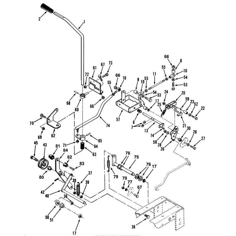 Clutch Brake and Speed Control Linkage 312 H and 416 H