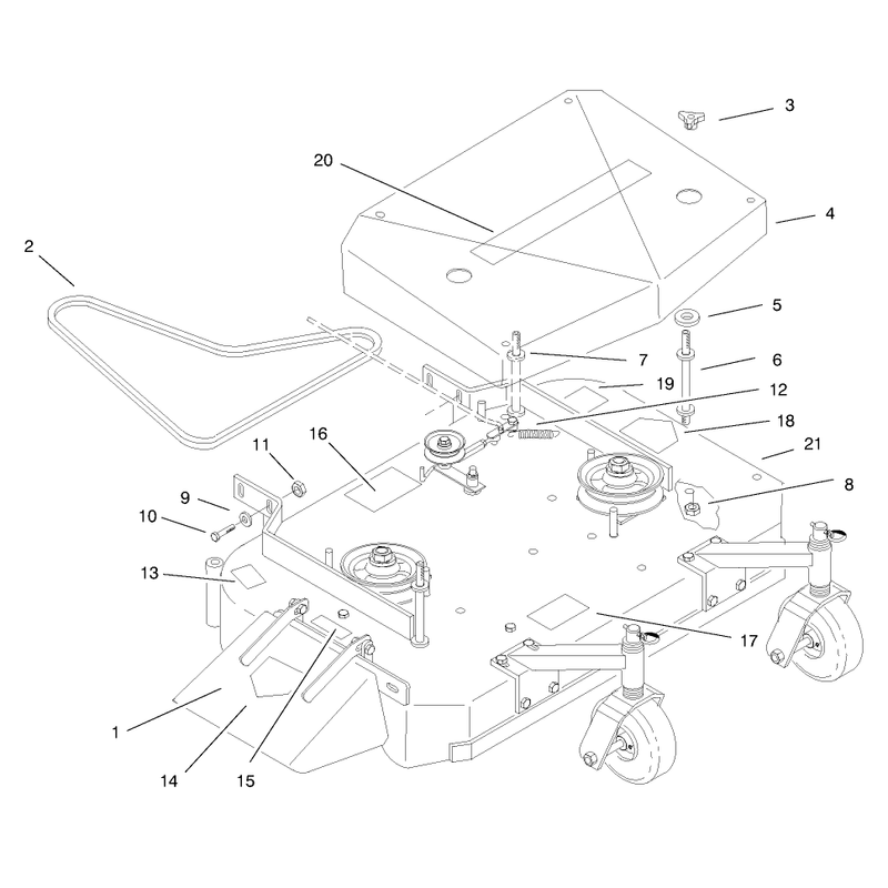 Deck Cover and Deck Drive Belts