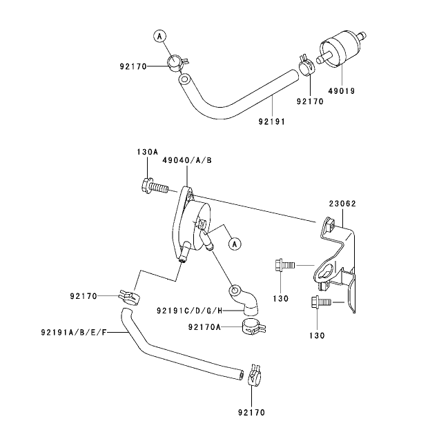 Fuel TankFuel Valve Assembly Kawasaki FH680V-CS10