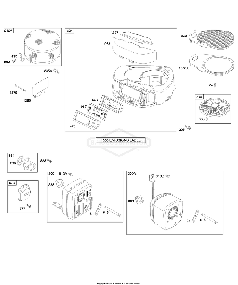 Air Cleaner, Blower Housing, Exhaust System