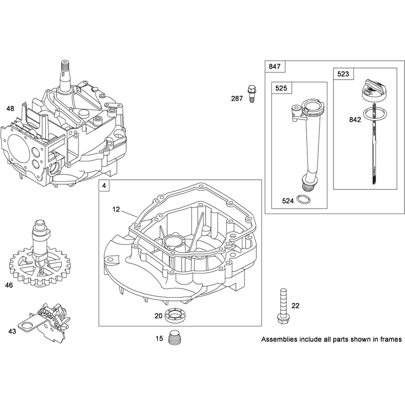 Crankcase Assembly Briggs and Stratton 126T05-0219-B1