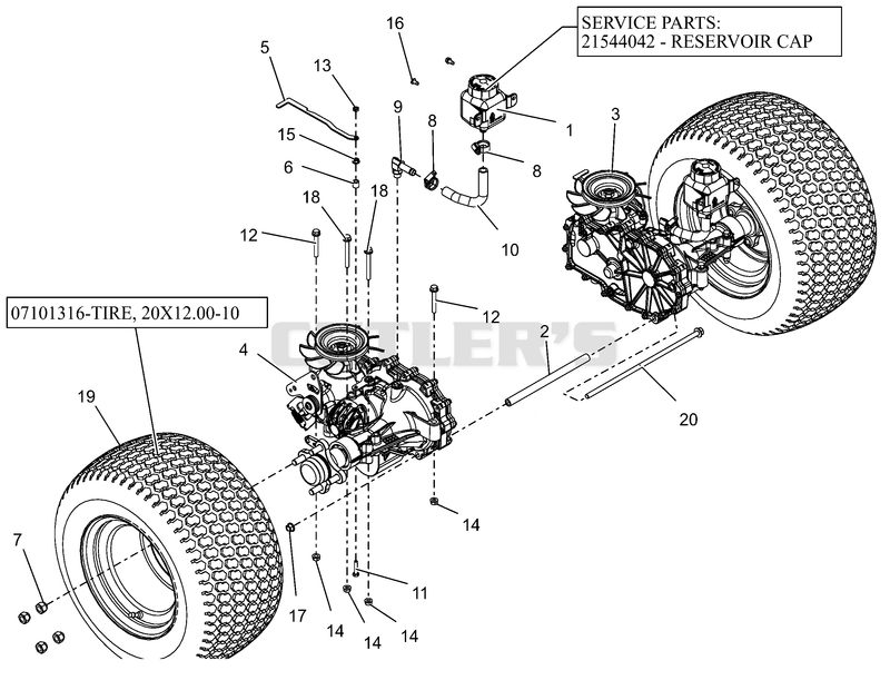 Rear Tires And Transaxles - 60"