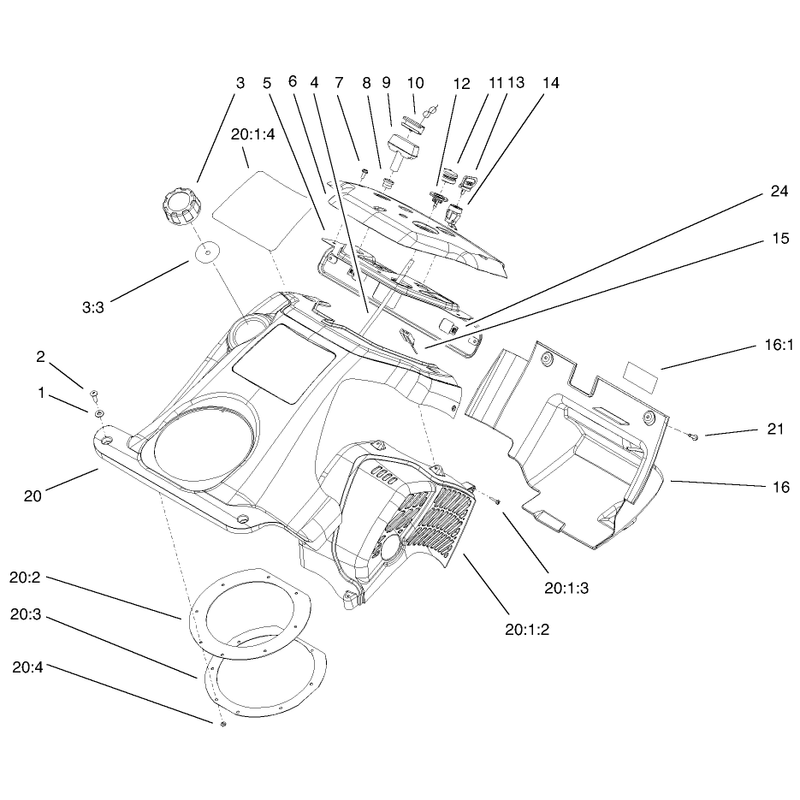 Upper Shroud And Control Panel Assembly