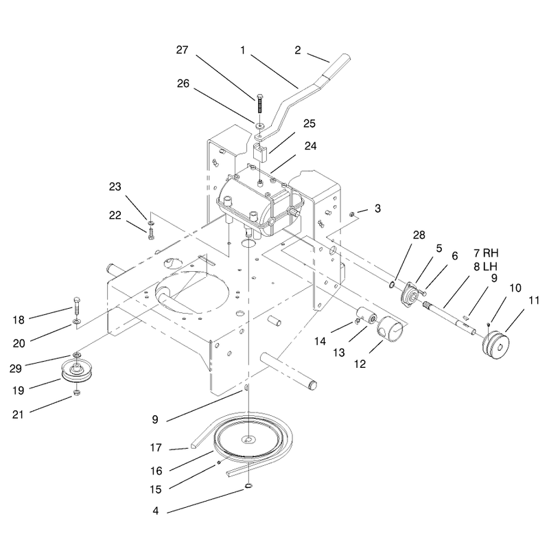 Transmission and Idler Pulley Assembly