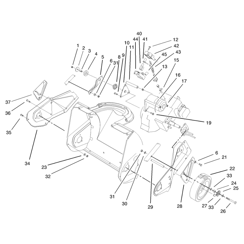 Engine, Side Plate & Wheel Assembly