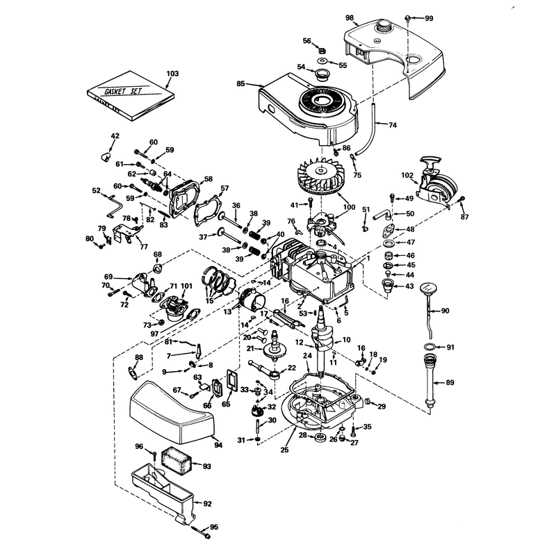 Engine Tecumseh Model Tnt100-10042 Mower Model No 21610