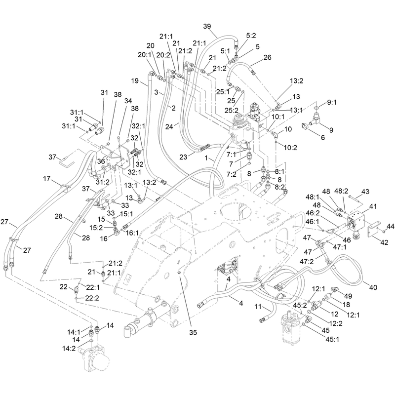 Hydraulic Hose Routing Assembly