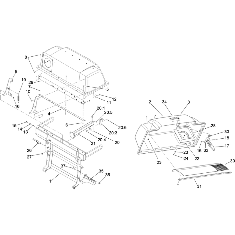 Twin Hood and Frame Assembly