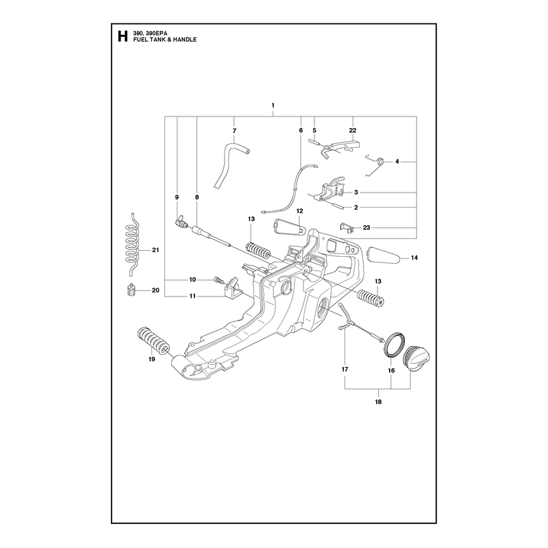 FUEL TANK AND HANDLE