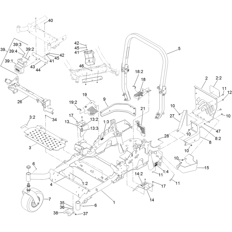 Frame, Caster and Z Stand Assembly