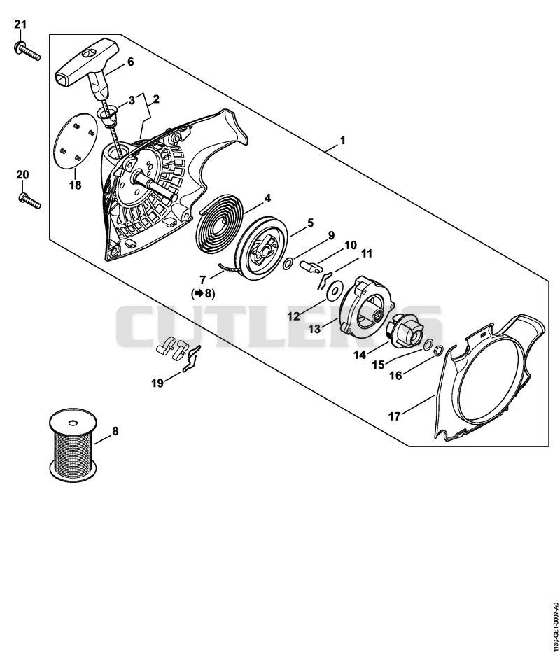 Rewind starter ErgoStart/Easy2Start MS 181 C