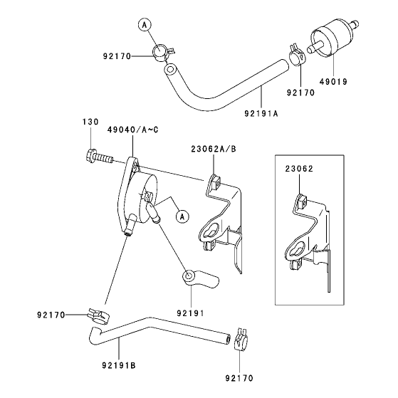Fuel TankFuel Valve Assembly Kawasaki FH500V-ES10