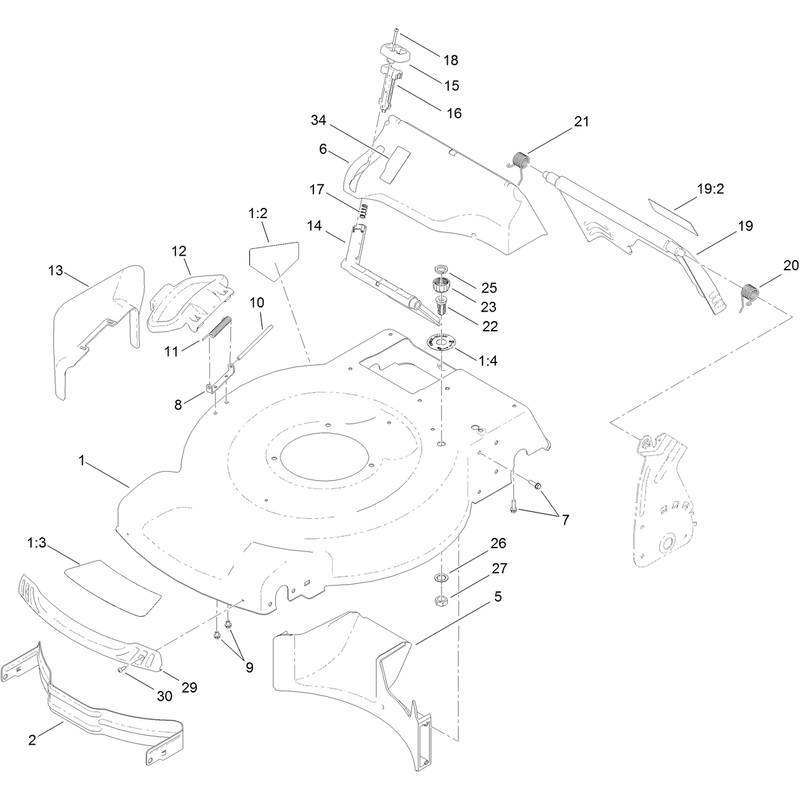 Deck Side Chute and Rear Door Assembly