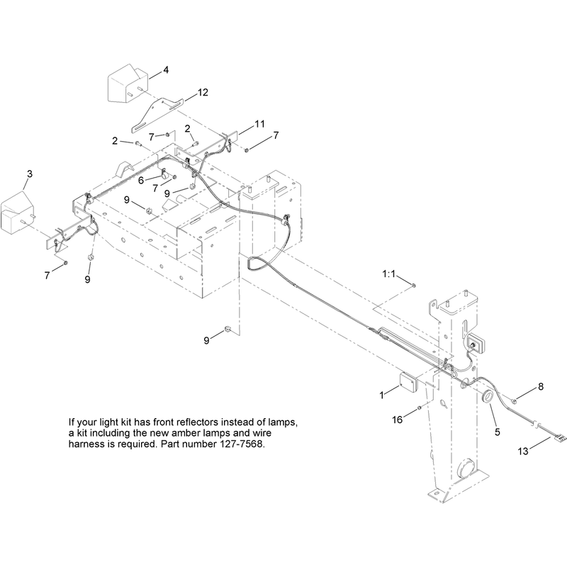 Gear Driven Mortar Mixer Tail Light and Harness Assembly