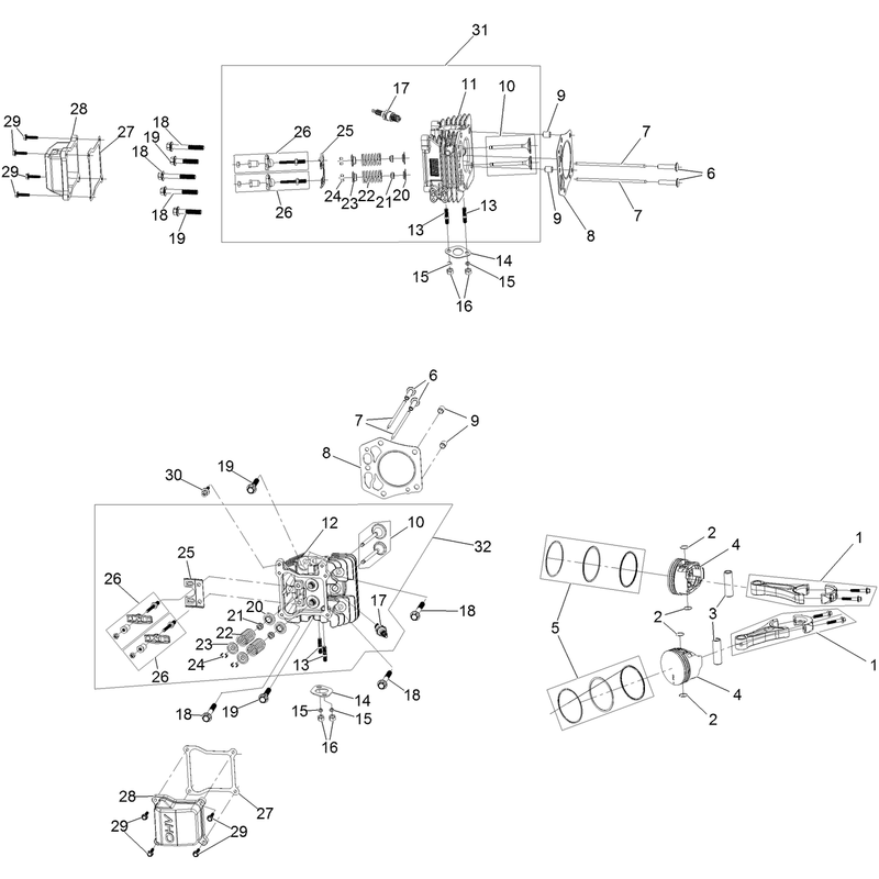 Piston and Cylinder Head Assembly