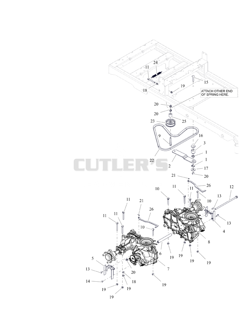 Transaxles and Idler Pulley 42"