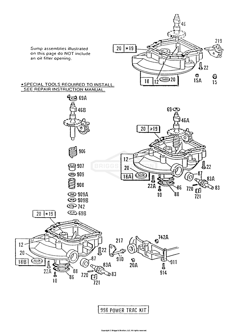 (3) Sump Base Assemblies