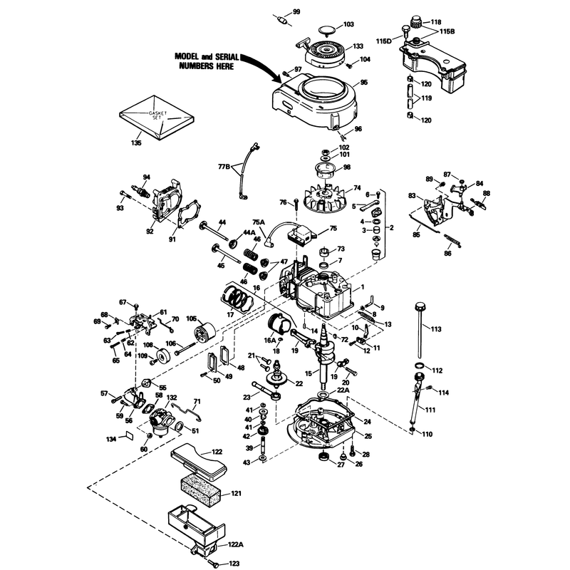 Engine Model No Tvs100-44015b